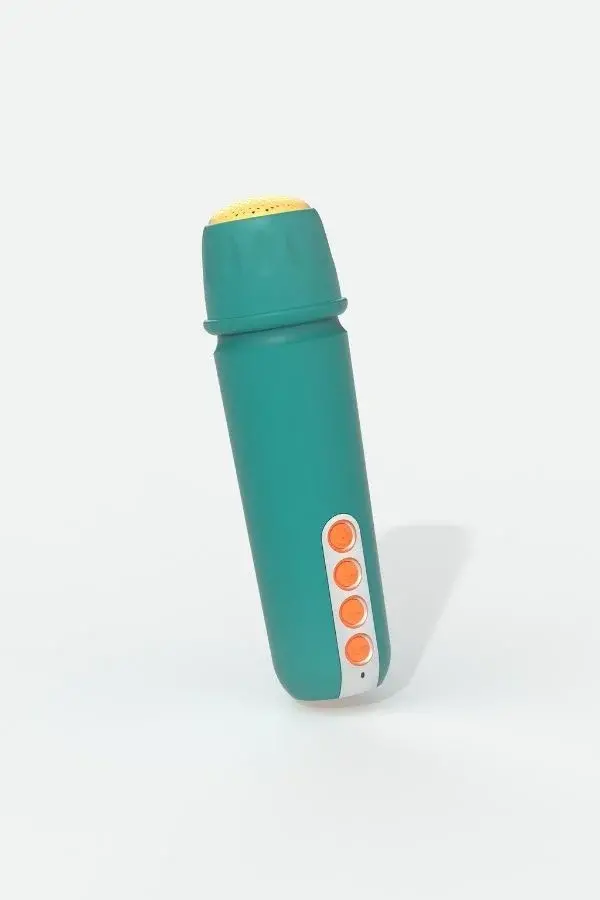 Mikrofonlu Işıklı Bluetooth Karaoke Hoparlör – Mavi - 4