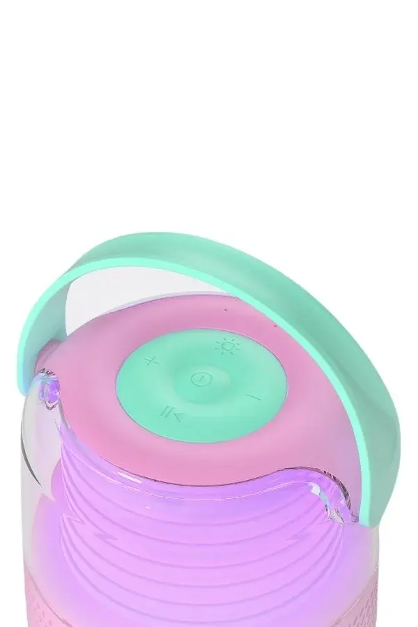 Mikrofonlu Işıklı Bluetooth Karaoke Hoparlör – Pembe - 5