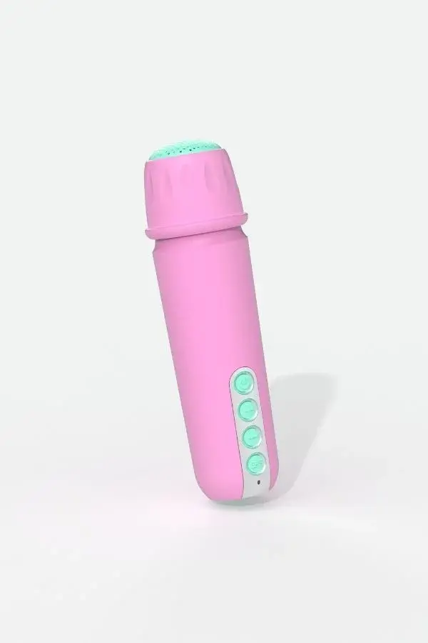 Mikrofonlu Işıklı Bluetooth Karaoke Hoparlör – Pembe - 4