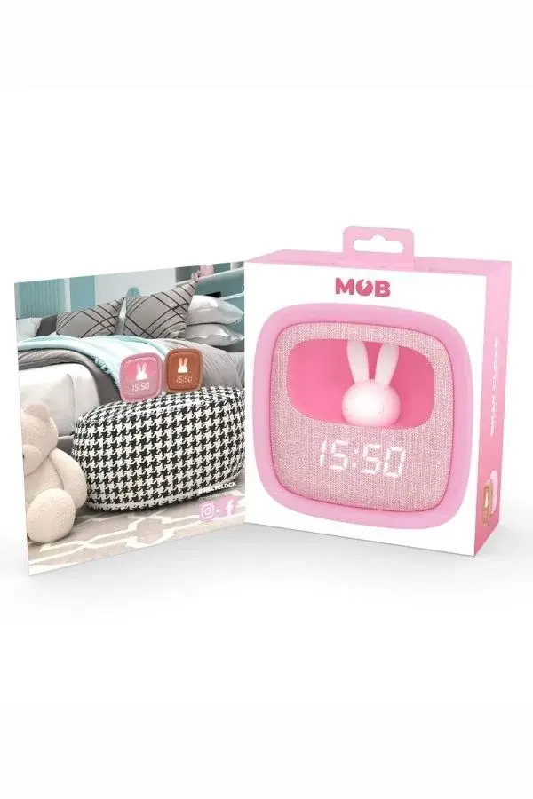 Billy Clock Masaüstü Saat ve Aydınlatma – Pembe - 4